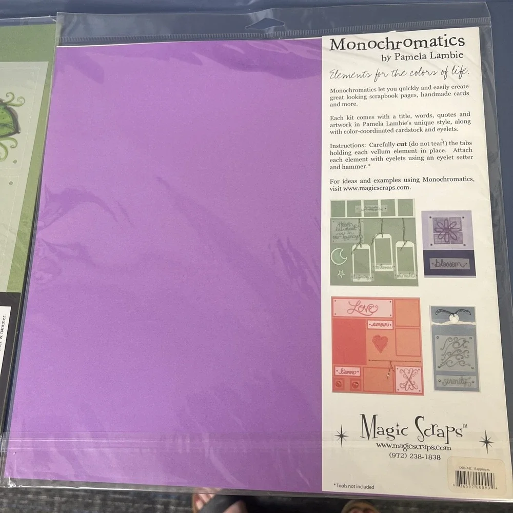 3 Pkgs Magic Scraps Nature Themed‎ Scrapbook Combo Kit Monochromatic Vellum New